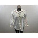 Tabi Vintage Women's Button Up Blouse Size Large Embroidered Dalmatians & PawS