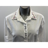 Tabi Vintage Women's Button Up Blouse Size Large Embroidered Dalmatians & PawS