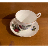 Royal Ascot Fine Bone China England Vintage Teacup Saucer Set Fruit Pattern