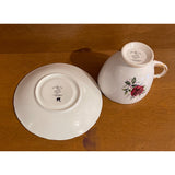 Royal Trent Fine Bone China England Vintage Teacup Saucer Set Red Yellow Roses