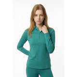 Woolrich Green 1/4 Zip Top Women’s Size Small Long Sleeve Mock Neck