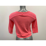 Abercrombie & Fitch Cropped Top Women's Size XS Pink 3/4 Sleeve Cotton/Poly