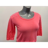 Abercrombie & Fitch Cropped Top Women's Size XS Pink 3/4 Sleeve Cotton/Poly