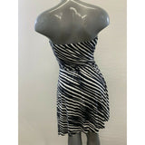 Guess Jeans dress Size XS Black Striped Asymmetrical Tube Top Modal/Spandex