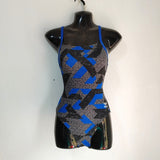 Speedo Endurance+ Women's Gray Blue Print Bathing Suit Swimsuit Size 26 NWOT