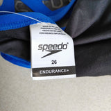 Speedo Endurance+ Women's Gray Blue Print Bathing Suit Swimsuit Size 26 NWOT