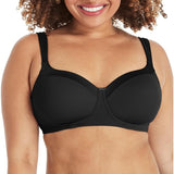 Playtex 4824 Secrets Balconette Full-coverage Wireless T-shirt Bra Black