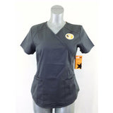 Scrub Star Women's Small Gray V Neck Short Sleeve Polyester Blend Scrub Top NEW
