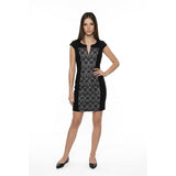 Connected Apparel Women's 6 Black Lace Front Dress Sleeveless Nylon/Spandex NWT
