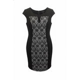 Connected Apparel Women's 6 Black Lace Front Dress Sleeveless Nylon/Spandex NWT
