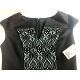Connected Apparel Women's 6 Black Lace Front Dress Sleeveless Nylon/Spandex NWT