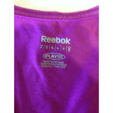 Reebok Play Dry Women's Medium Purple Short Sleeve V neck Activewear Top