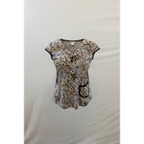 HN New Fashion Women's Beige Floral Sleeveless Top Front Pocket Size Small