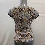 HN New Fashion Women's Beige Floral Sleeveless Top Front Pocket Size Small