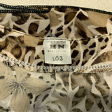 HN New Fashion Women's Beige Floral Sleeveless Top Front Pocket Size Small