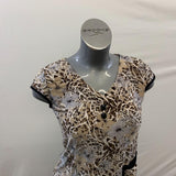 HN New Fashion Women's Beige Floral Sleeveless Top Front Pocket Size Small