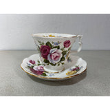 Royal Albert Fine Bone China England Teacup Saucer Set Pink White Yellow Floral