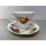 Royal Albert Fine Bone China England Teacup Saucer Set Pink White Yellow Floral