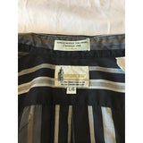 London Fog Men's Black Gray Striped Short Sleeve Button Up Casual Shirt Size L