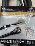 Southwire Range Cord SRDT 6/2-8/2 50Am 125/250V 4FT NEW
