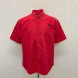 Winchester Button Up Shirt Men's Medium Cotton Red Short Sleeve Casual Shirt