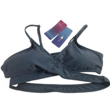 Mienoe Teen Girls XXL Swim Suite Top Wrap Tie Back Blue Removable Liners