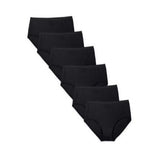Fruit of the Loom Women's Cotton Brief Underwear Black 7 Large - 6 Pack