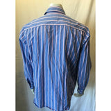 American Eagle Outfitters Blue Pink Striped Long Sleeve Button Down Shirt Size L
