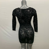 Talula Lace Bodycon Dress Women's Size Small Black 3/4 Sleeve Scoop Neck
