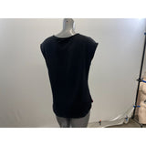 Ricki's Women's Sleeveless Blouse Large Cutout Yoke Burgundy Black Striped Print Top