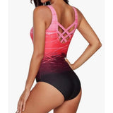 Coloody Women One Piece Swimsuit U Neck Bathing Suit Medium Red New