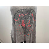 The Classin Women's Grey Graphic Elephant Tank Top Size M / L Cotton