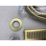 Backnets Solid Brass Handheld High Pressure Brushed Gold Shower Wand
