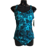 Speedo Swimsuit One Piece Sweetheart Moderate Cut Fancy Floral Ocean Depths 8