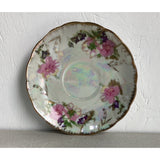 Japan Lustre Finish Floral Teacup Saucer Bone China Pink Floral