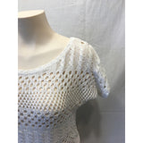 Dynamite Women's White Short Sleeve Knit Crop Top Size XS