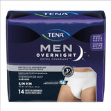 TENA Men Overnight Extra Coverage Incontinence Underwear S/M 14 Pieces