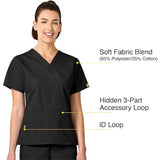 WonderWink Origins Bravo V-neck Scrub Top 6016 Women's black Yellow Modern Fit