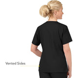 WonderWink Origins Bravo V-neck Scrub Top 6016 Women's black Yellow Modern Fit