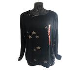 Buffalo David Bitton Women's Medium Loose Fitting Sweater Black w/stars NWT
