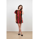 H&M Women's Multi Coloured Funky Pattern Long length Shirt Dress Zipper Back Size 6 Cotton