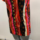 H&M Women's Multi Coloured Funky Pattern Long length Shirt Dress Zipper Back Size 6 Cotton