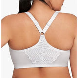 Glamorise Plus Size Front Close Lace T-Back Wonderwire Bra 1246 White