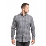 Timberland Long Sleeve Button Down Casual Brown Blue Mens Plaid Shirt Size Large