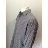 Timberland Long Sleeve Button Down Casual Brown Blue Mens Plaid Shirt Size Large