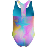 Speedo Girl's Swimsuit One Piece Closed Racerback Size 7 Picton Blue NWT