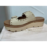 Chinese Laundry womens 9.5 Surf Stud Slide Sandal Nubuk Tan Like New