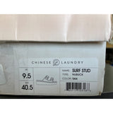Chinese Laundry womens 9.5 Surf Stud Slide Sandal Nubuk Tan Like New