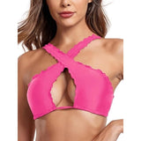 COLLOYES WOMEN'S CROSS CUTOUT BIKINI Small Hot Pink CU3274-105