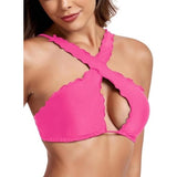 COLLOYES WOMEN'S CROSS CUTOUT BIKINI Small Hot Pink CU3274-105